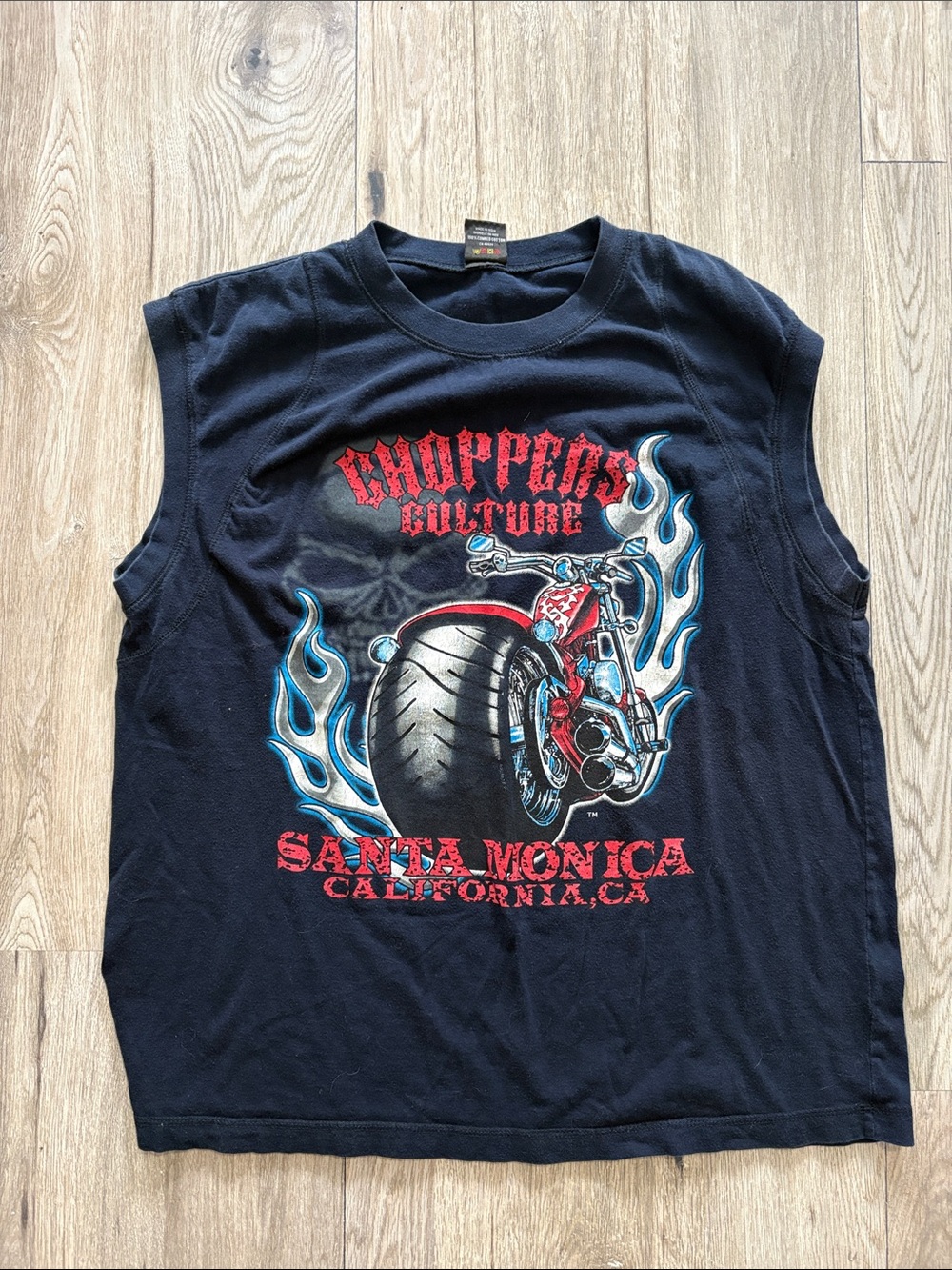 Santa Monica navy Graphic Muscle Tee